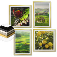 WANDBILDER 4er Set - 50x50 cm & 40x60 cm Goldrahmen - Italienische Landschaften, Zitrushügel - Goldfarben, Kunststoff (50/50cm) - ArtPrintCave