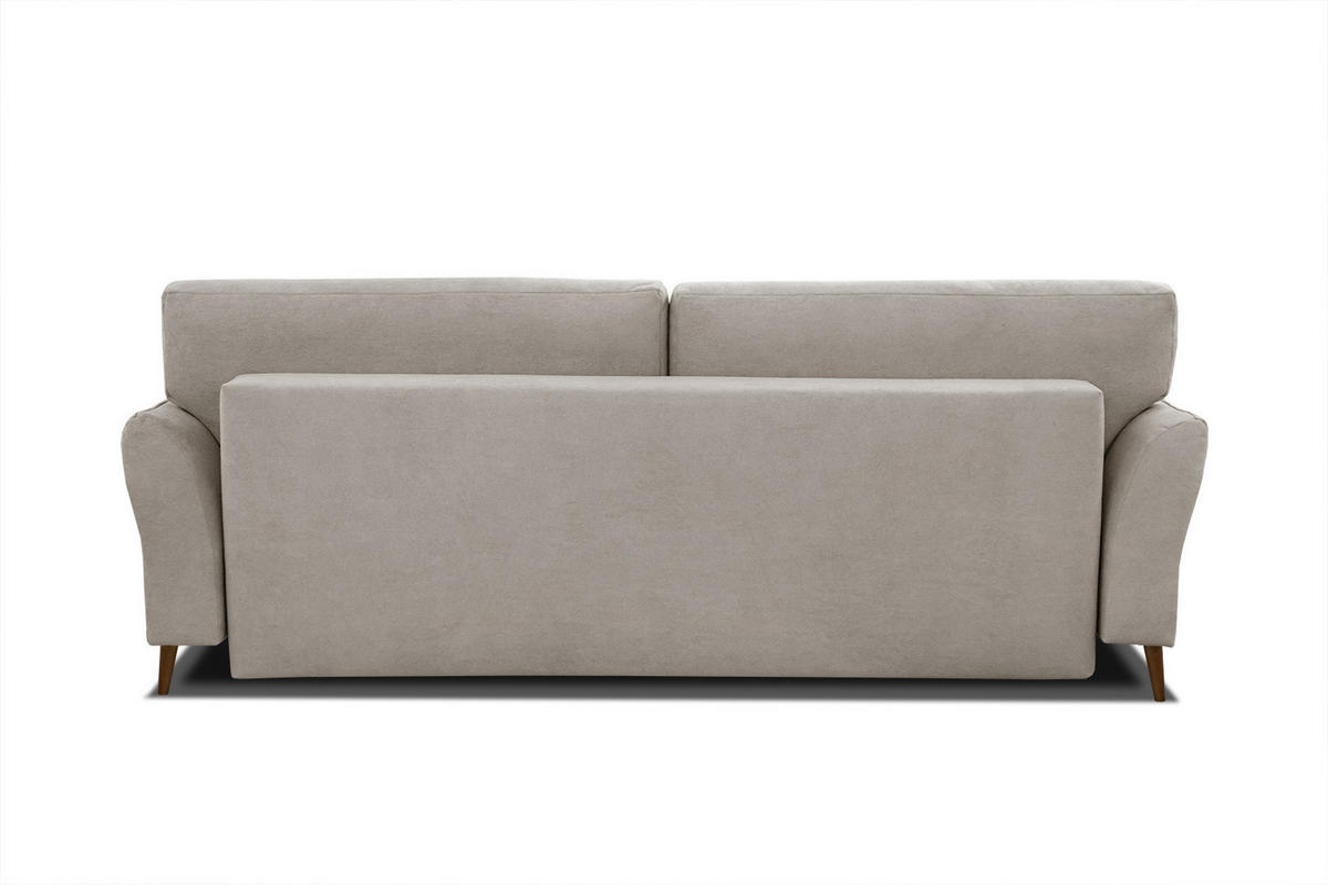 SOFA FIGARI 3-Sitzer mit Schlaffunktion, beige - Beige/Braun, Holz/Textil (232/90/107cm) - Courtois Laville