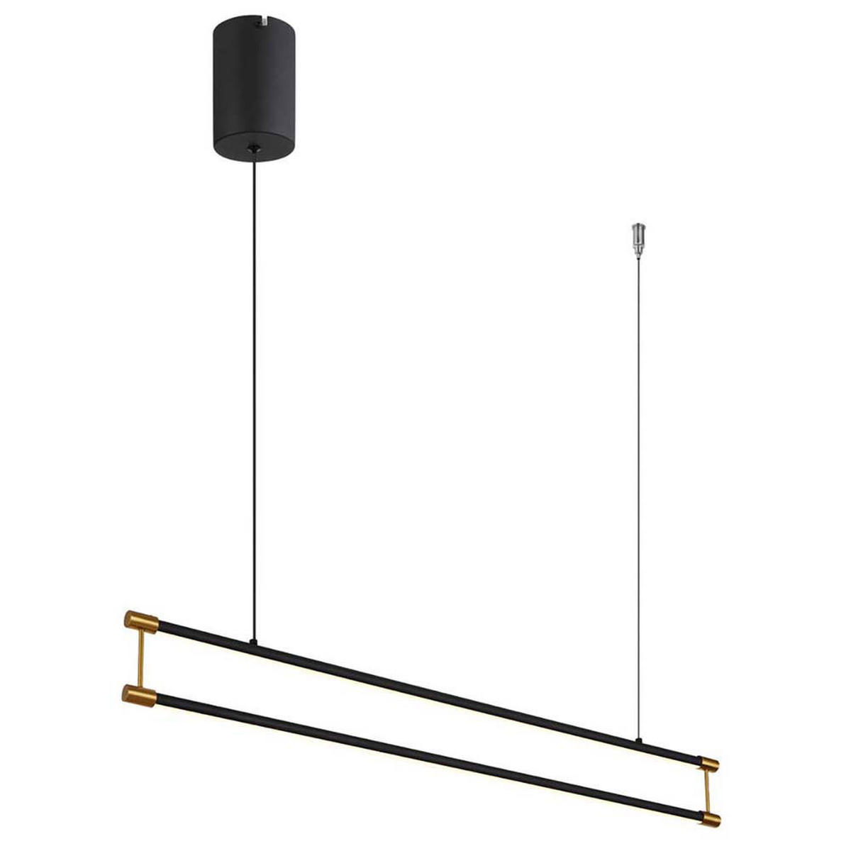 HÄNGELEUCHTE Aluminium schwarz-gold, LED - Schwarz, Metall (84/9/150cm) - Globo Lighting