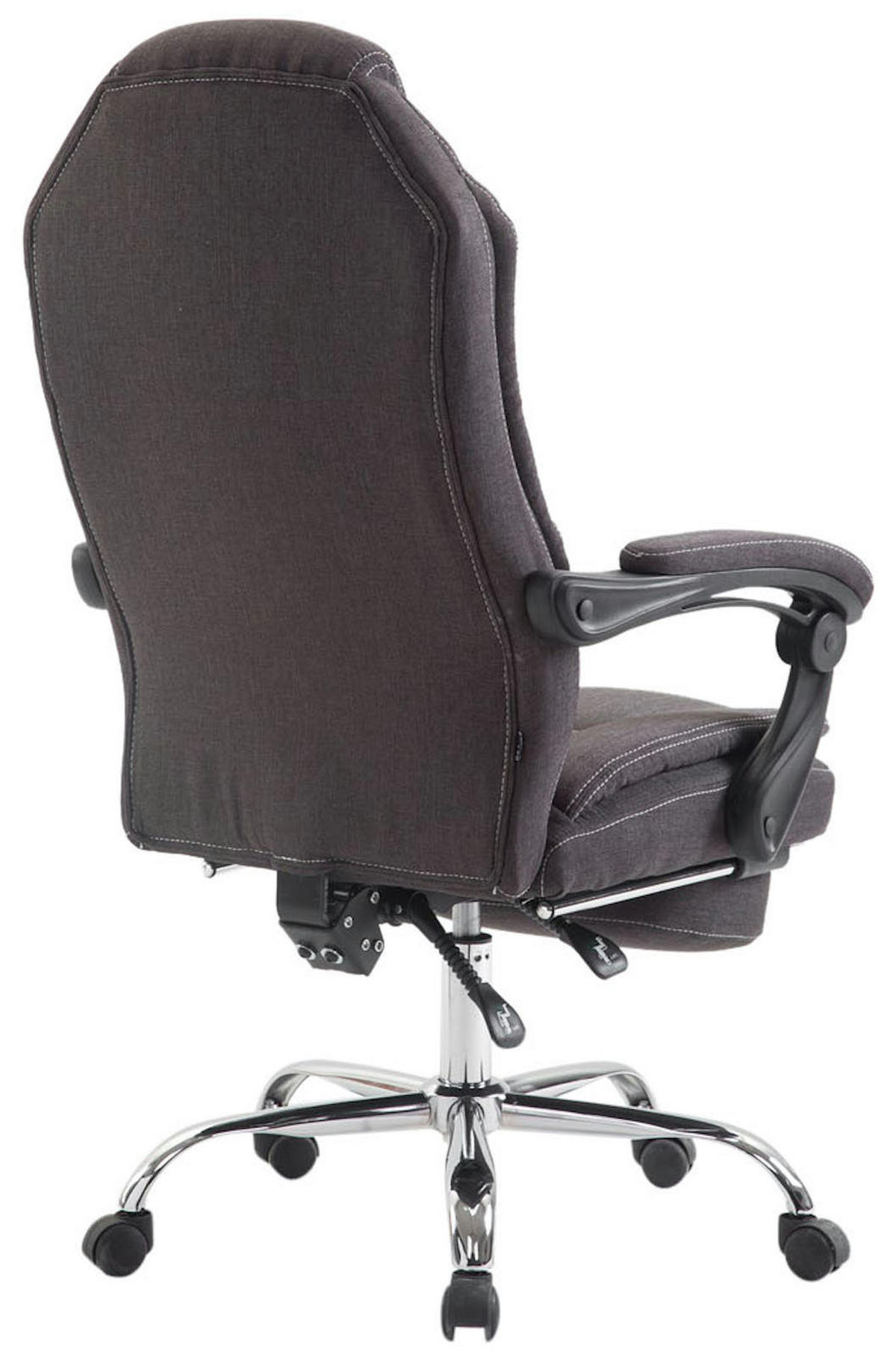 BÜROSTUHL MEDHA Stoff 114x67x64 Dunkelgrau Stoff Metall - Dunkelgrau, Textil/Metall (67/114/64cm) - DELUKE