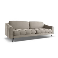 4-SITZER-SOFA Samt Stoff Grau - Taupe/Schwarz, Textil/Metall (238/80/95cm) - Makamii