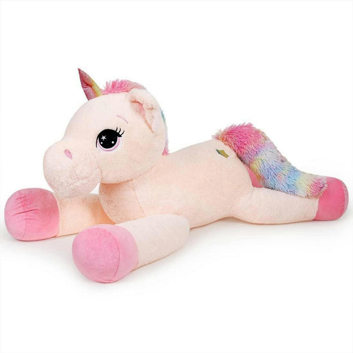 PLÜSCHTIER Einhorn 80 cm Creme - Rosa, Textil (65/110cm)
