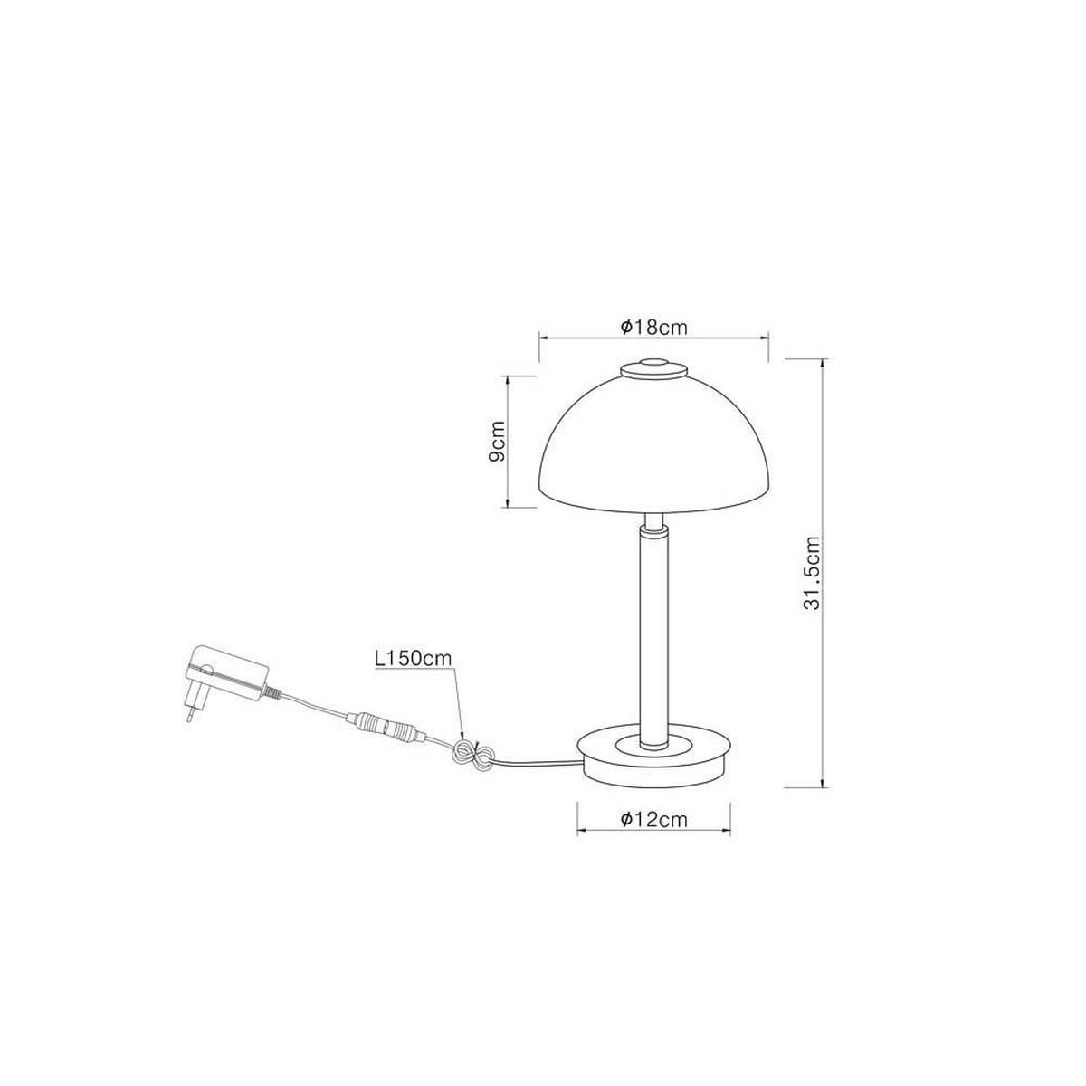 LED TISCHLEUCHTE Messing Opal - Messingfarben, Glas (18/18/31.5cm) - Globo Lighting