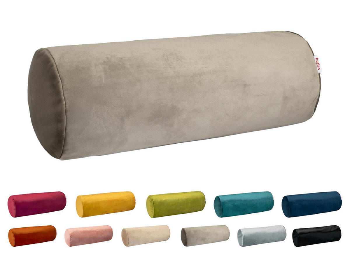 NACKENROLLENHÜLLE Samt&Sonders taupe 40/15 cm - Taupe, Textil (15/40cm) - beties Heimtextil