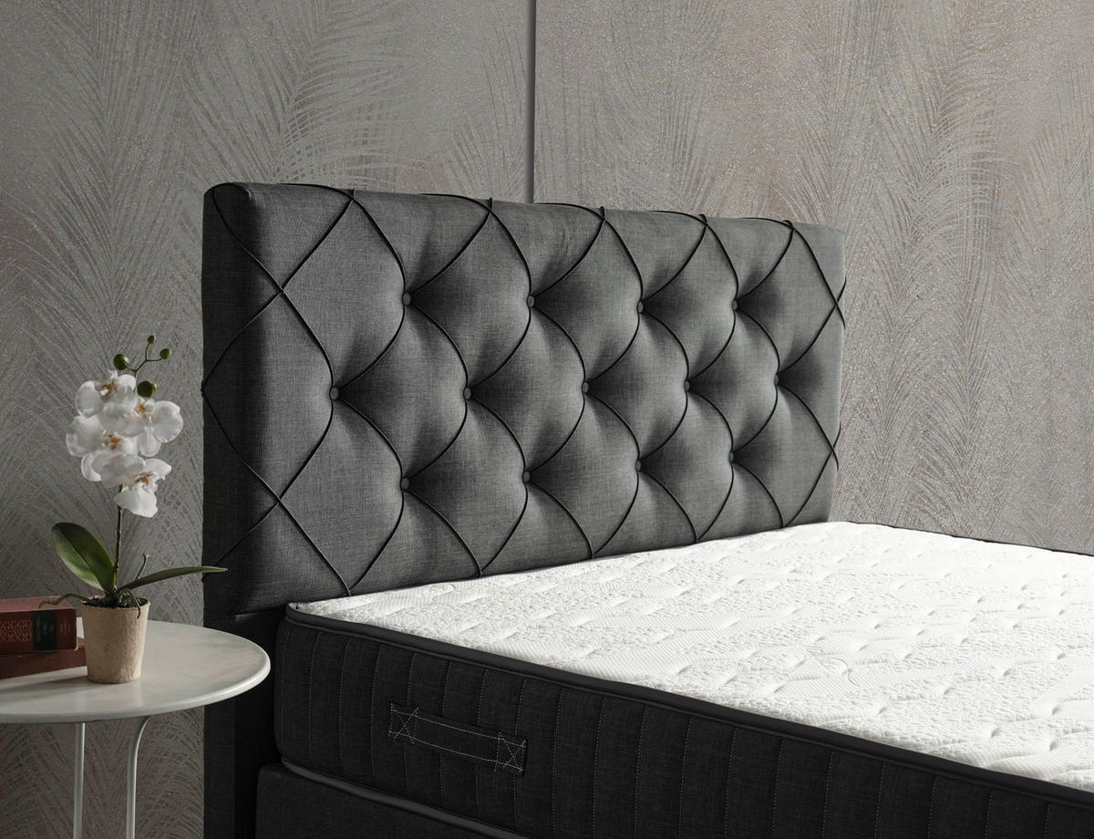 POLSTERBETT-SET Active 140x200 Anthrazit - Bett inkl. Matratze - Anthrazit, Metall (140/200cm) - Villa Möbel