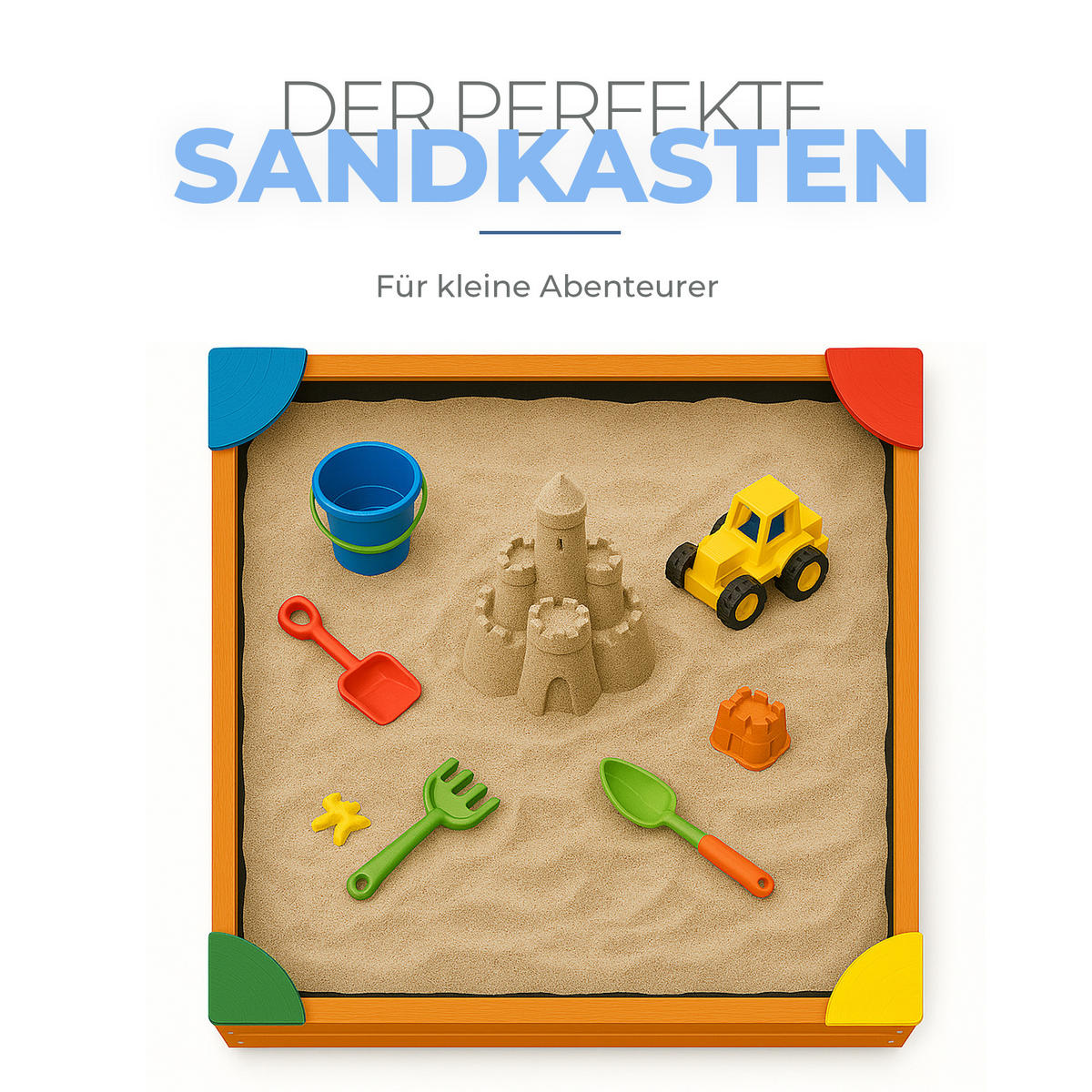 SANDKASTEN aus Holz mit Abdeckung 90 cm - Braun, Naturmaterialien (90/90cm) - Bestlivings