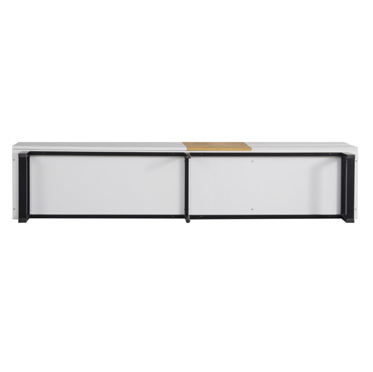 LOWBOARD 180/38/50 cm in Weiß und Holzoptik aus MDF mit 2 Schubladen und 2 Türen - Weiß, Holzwerkstoff (38/50/180cm) - OKMYHOME
