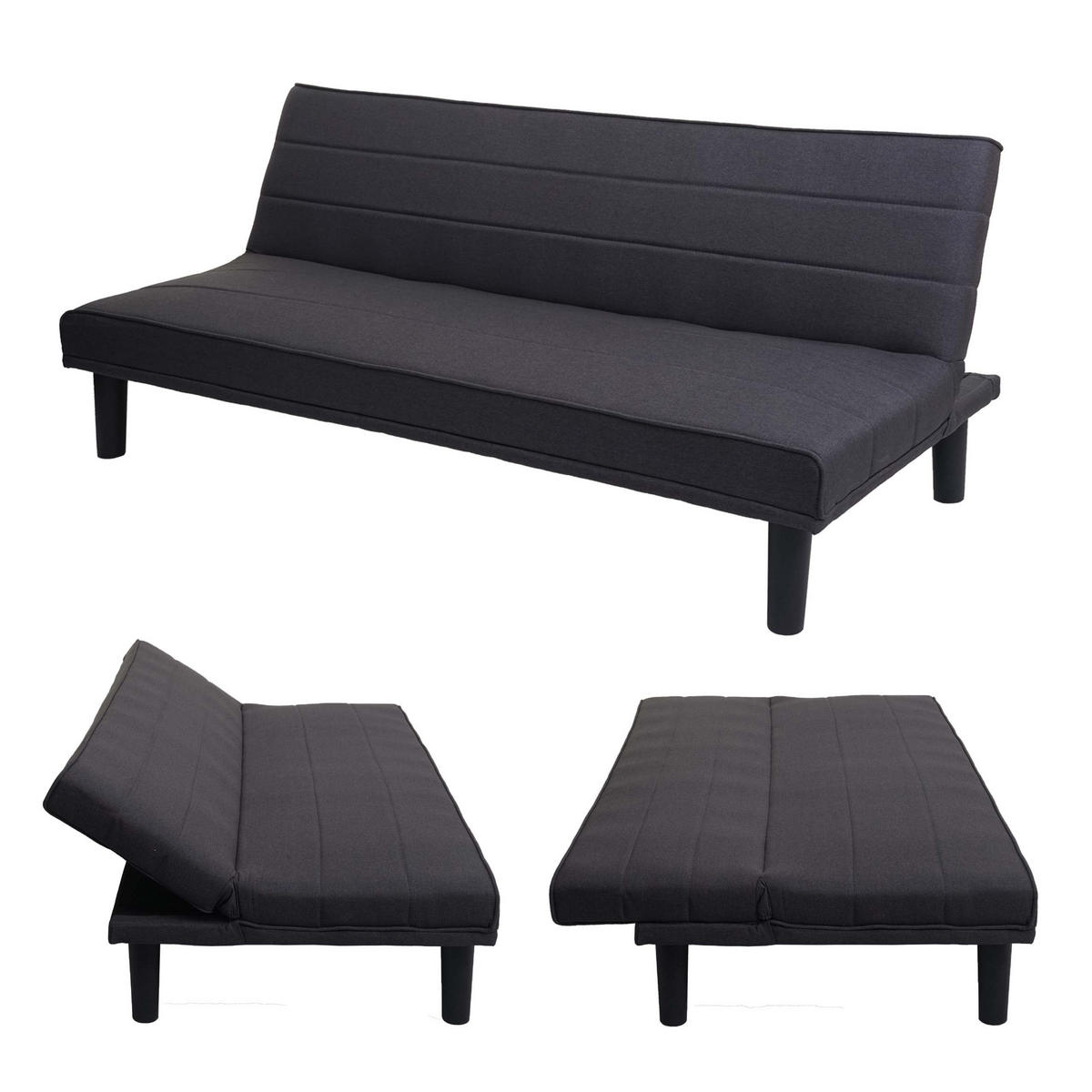 SCHLAFSOFA Anthrazit - Anthrazit, Textil (165/72/78cm) - MCW