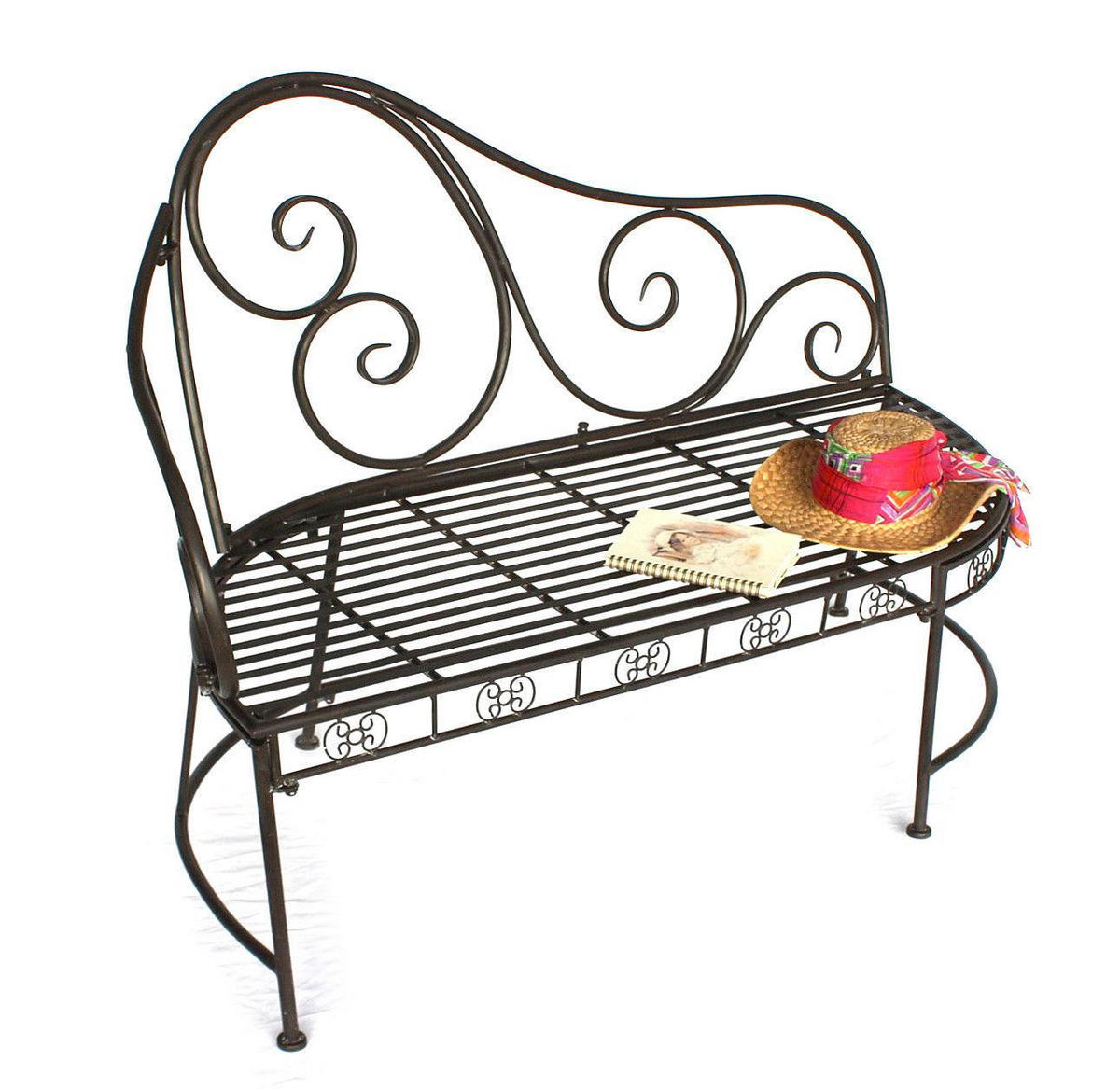 GARTENBANK aus Metall 2-Sitzer 120 cm Braun 140486 - Braun, Metall (60/95/120cm) - DanDiBo