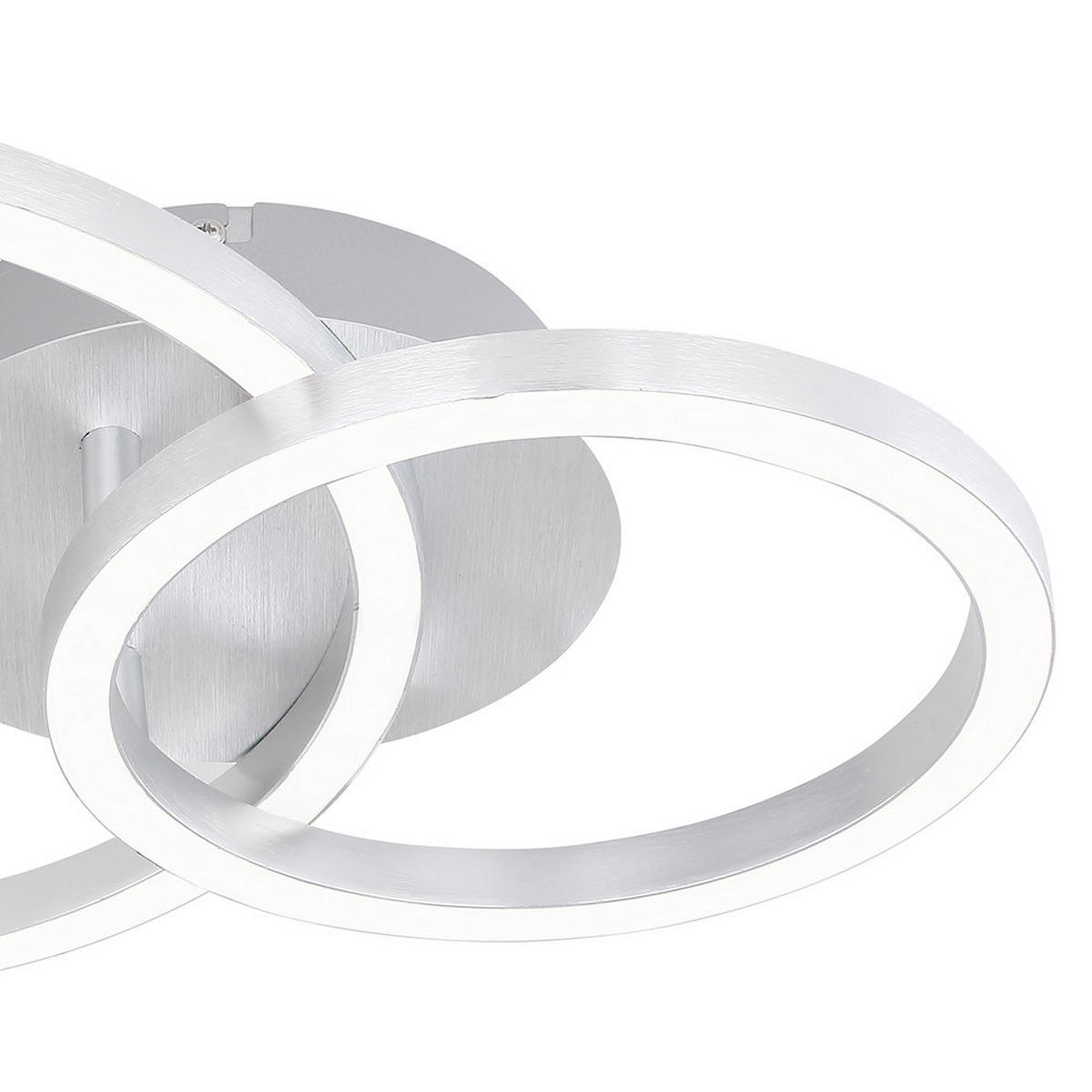 LED DECKENLEUCHTE Ring Design Silber - Silberfarben, Metall (55/30/7cm) - Globo Lighting