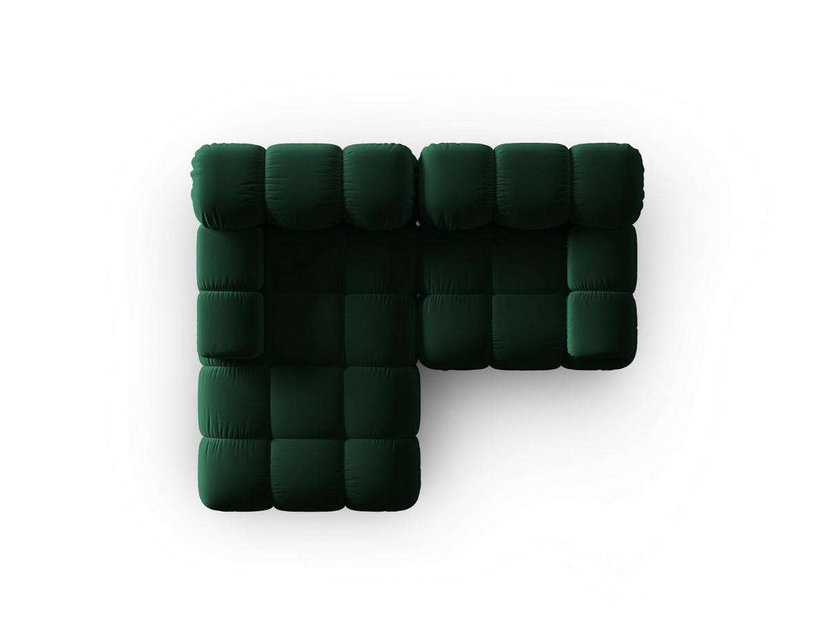 MODULARES-ECKSOFA links Bellis aus Samt flaschengrün 3 Sitzplätze - Grün, Textil (157/191cm) - Micadoni