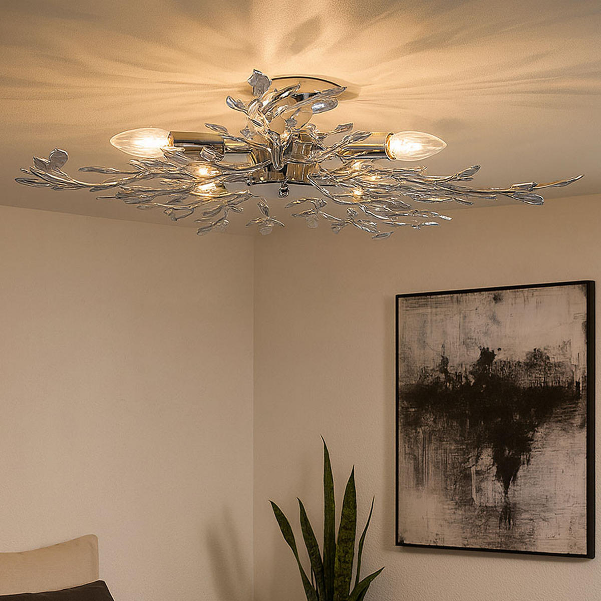 LED DECKENLEUCHTE Metall Acryl Silber - Silberfarben, Metall (71/71/16cm) - Globo Lighting