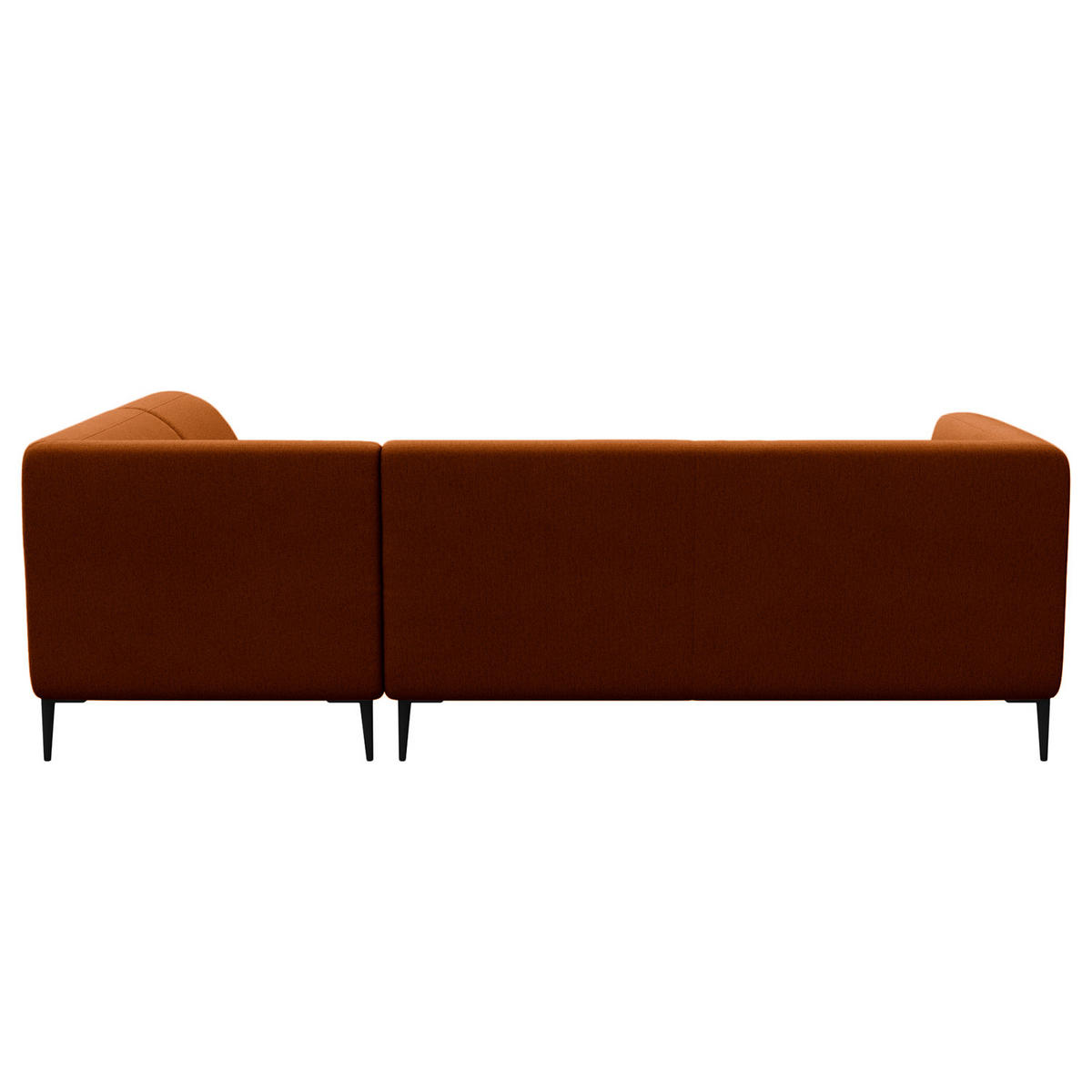 2,5-SITZER ECKSOFA mit Ottomane - Rostfarben/Schwarz, Textil/Metall (252/205cm) - home24