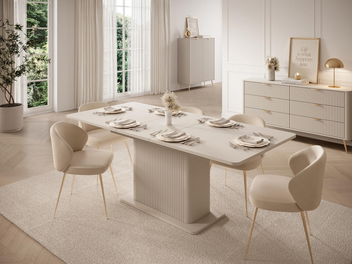 ESSTISCH Beige BELLO - Beige, Holzwerkstoff (90/200/75cm) - Compleo24