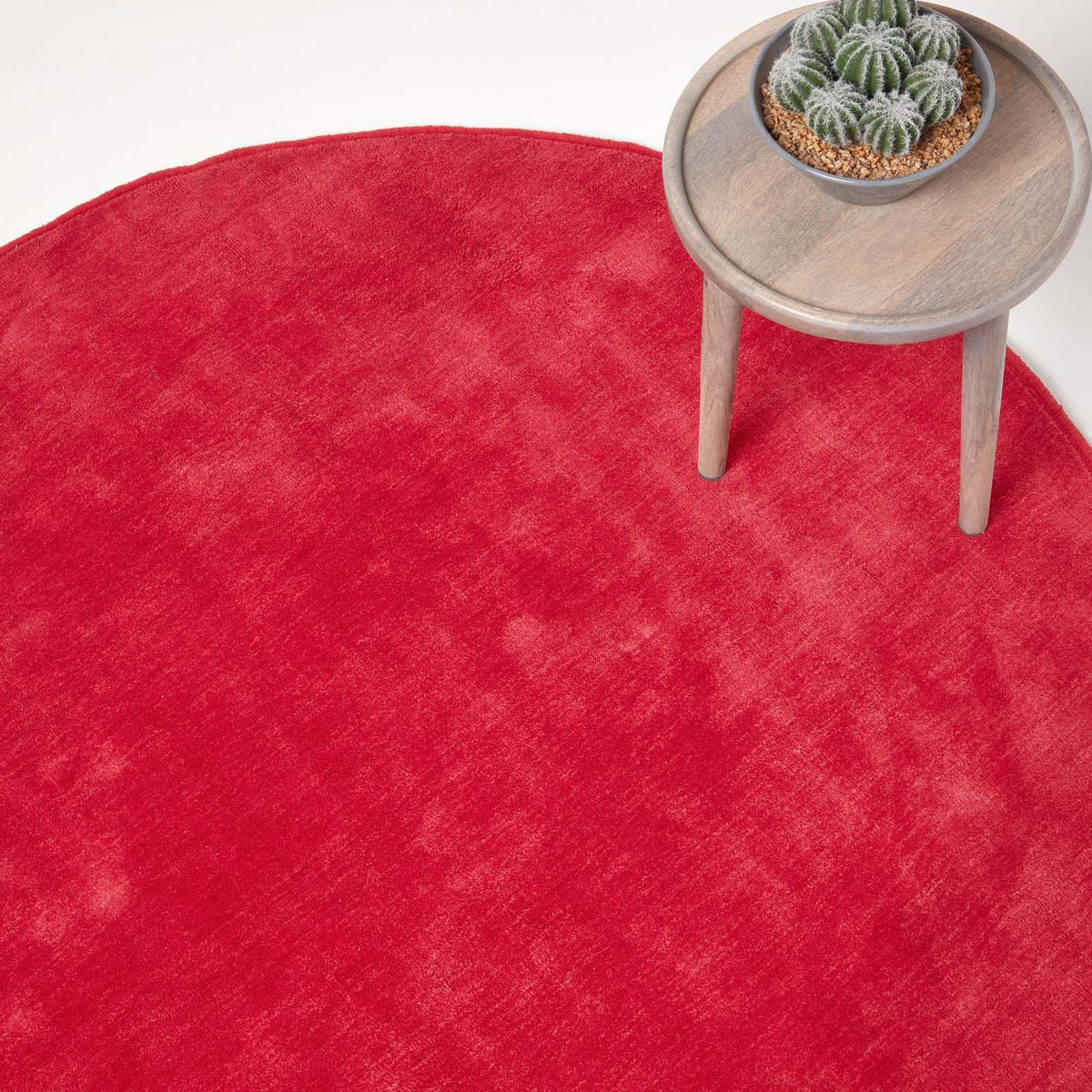 KURZFLOR-TEPPICH rund getuftet 150 cm - Rot, Textil (150/150cm) - Homescapes