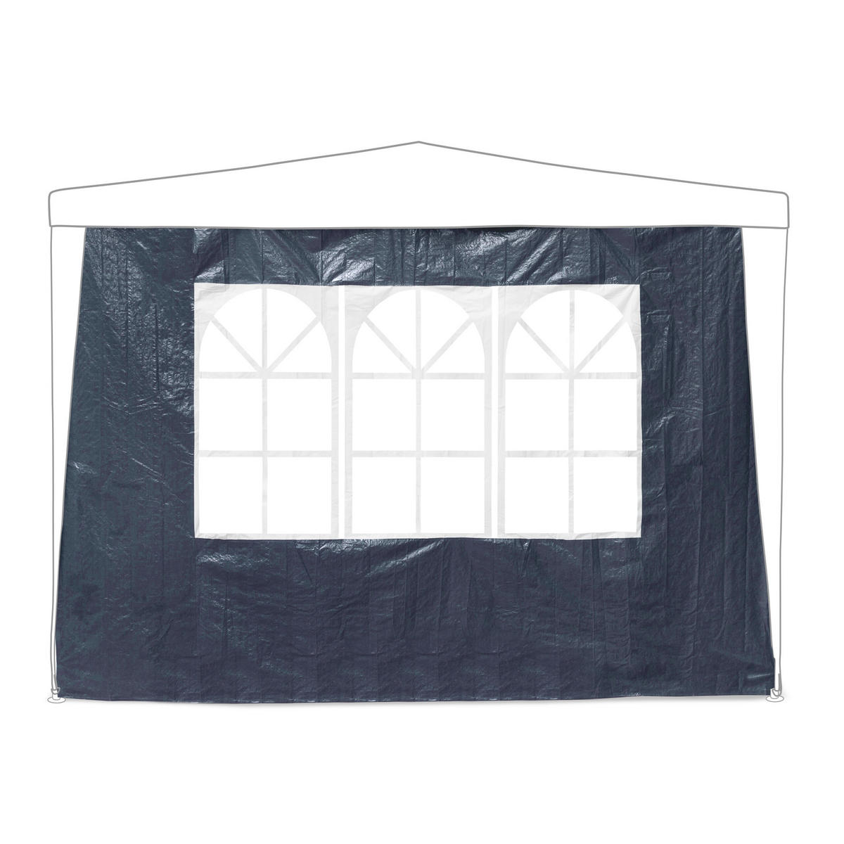 6XPAVILLON-SEITENTEILE - Dunkelblau, Kunststoff (300/200/0.1cm) - Relaxdays
