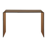 SCHREIBTISCH - 120 cm x 70 cm - Glas - Transparent, Braun ELSTRON - Transparent/Cognac, Glas (70/120/75cm) - Vente-Unique