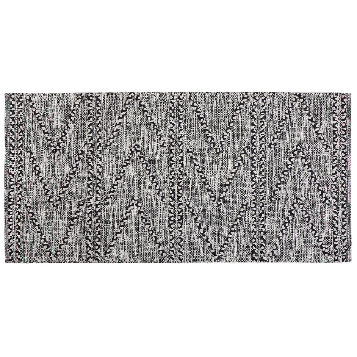 TEPPICH geflochten Termal 150/80 cm - Schwarz, Textil (80/150cm) - Beliani