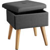 SITZHOCKER mit Stauraum Elva,32,5 x 32,5 x 36,5 cm,dunkelgrau - Dunkelgrau, Holz (32.5/36.5/32.5cm) - tectake