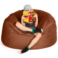 RIESEN-SITZSACK XXL JUMBO Velours 4ft - Braun, Textil (120/70/120cm) - Green Bean