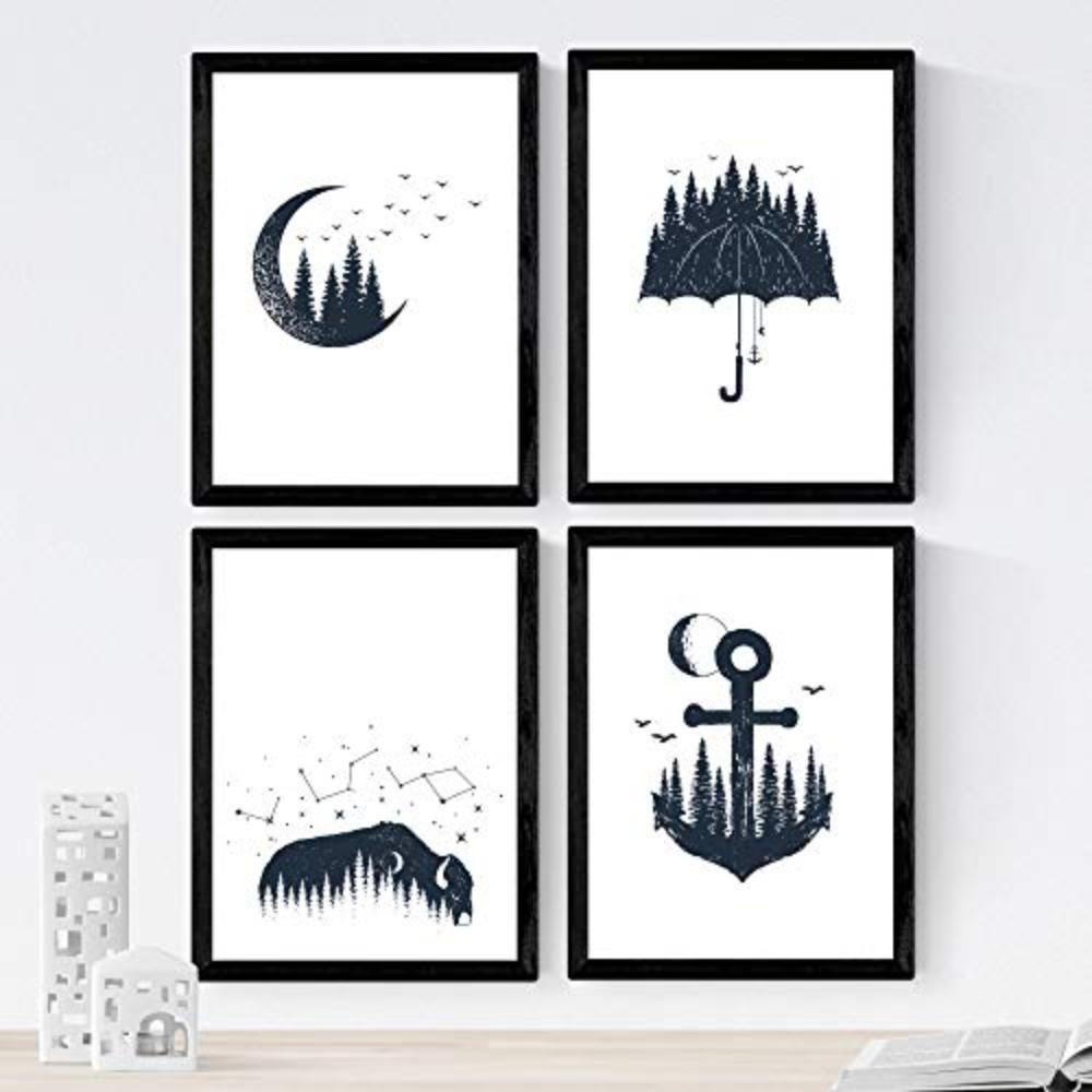 Nacnic Poster Schwarz 29.7x3 cm