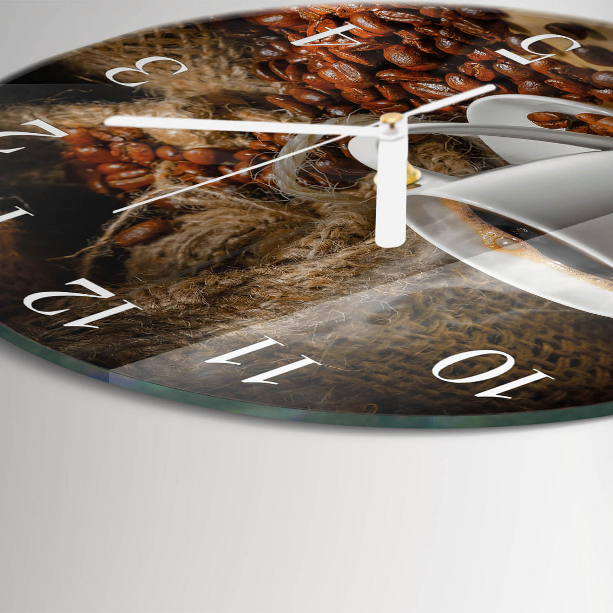 WANDUHR fi30 cm - Kaffee - Braun, Glas (30/30/0.4cm) - TULUP