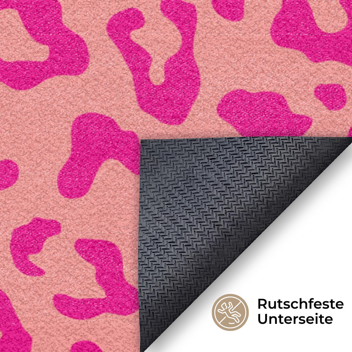 ROHOŽKA Potisk pantera - Růžová - Zvířecí potisk - Minimalistická 120x80 cm - růžová, textil/umělá hmota (120/0.4cm) - MuchoWow
