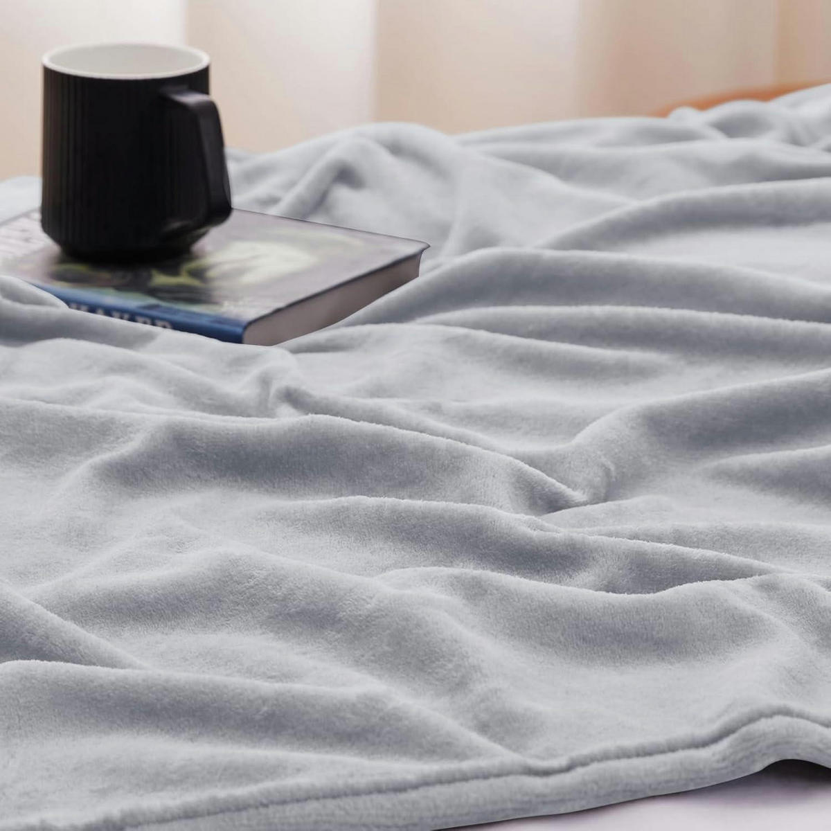 KUSCHELDECKE Flanell 130 x 150 cm Hellgrau - Grau, Textil (130/150cm)