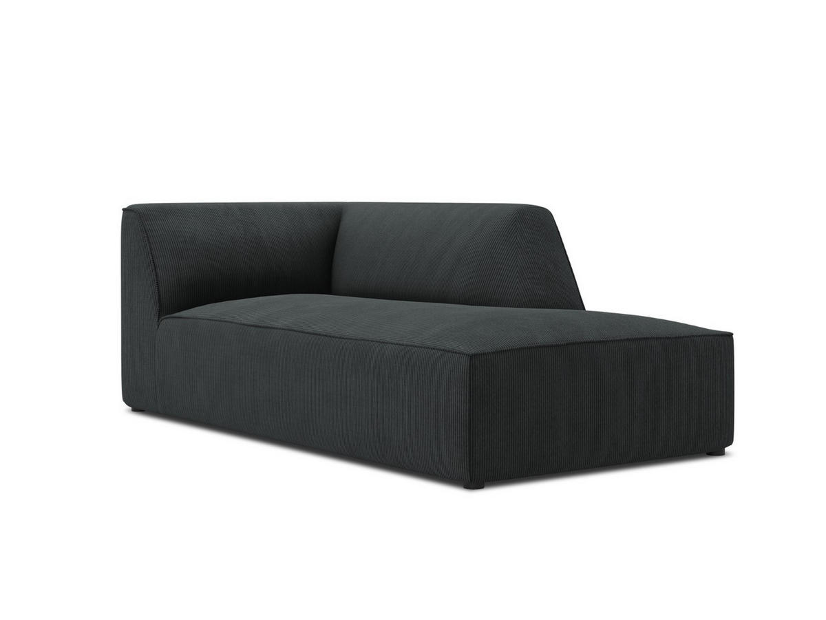 CHAISELONGUE rechts Ruby aus Cord schwarz - Schwarz, Textil (93/69/180cm) - Micadoni