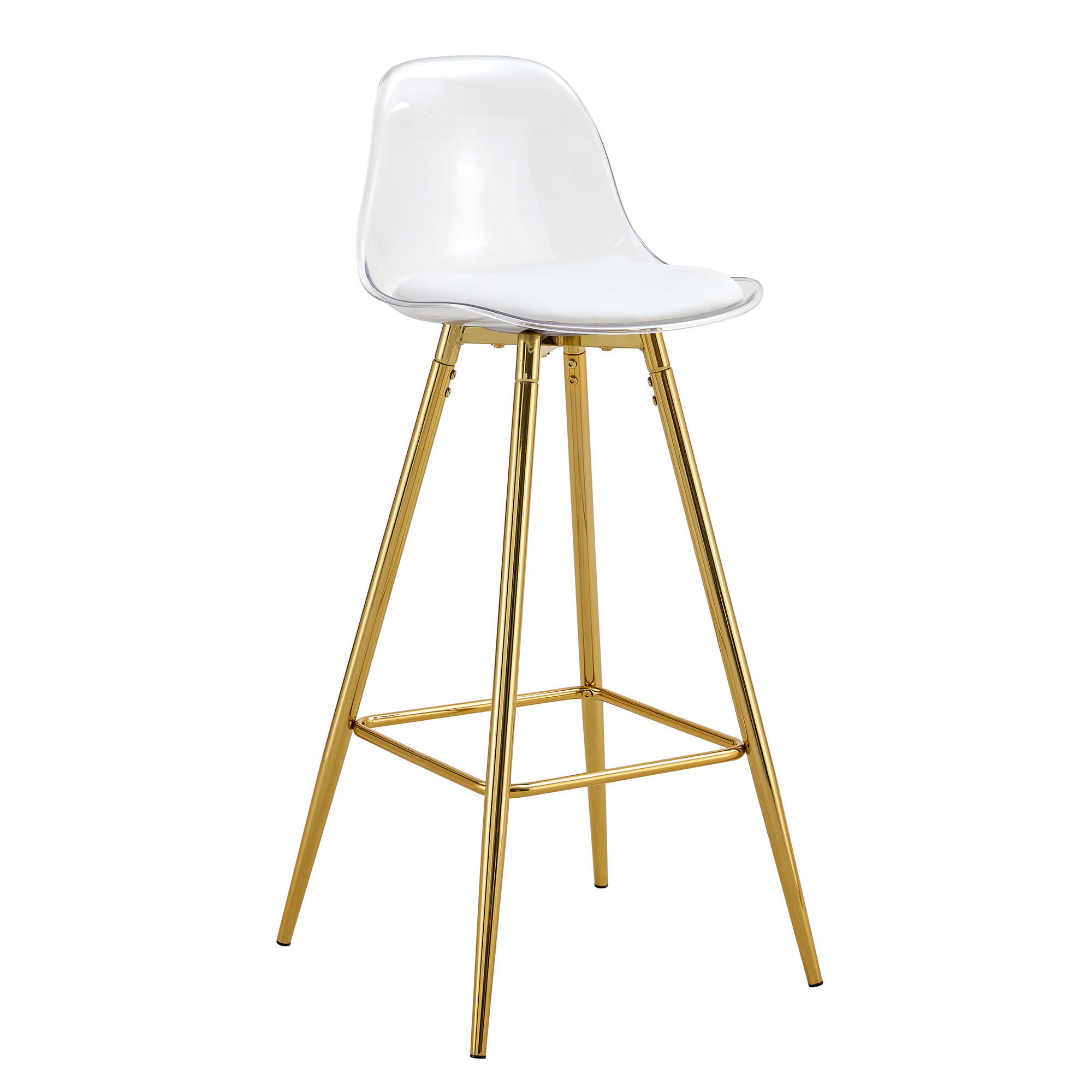 BARHOCKER DE-36521 2er Set mit transparentem Gestell Gold - Goldfarben, Metall (33/96.5/38cm) - ComfortXL