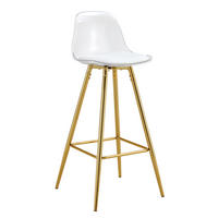 BARHOCKER DE-36521 2er Set mit transparentem Gestell Gold - Goldfarben, Metall (33/96.5/38cm) - ComfortXL