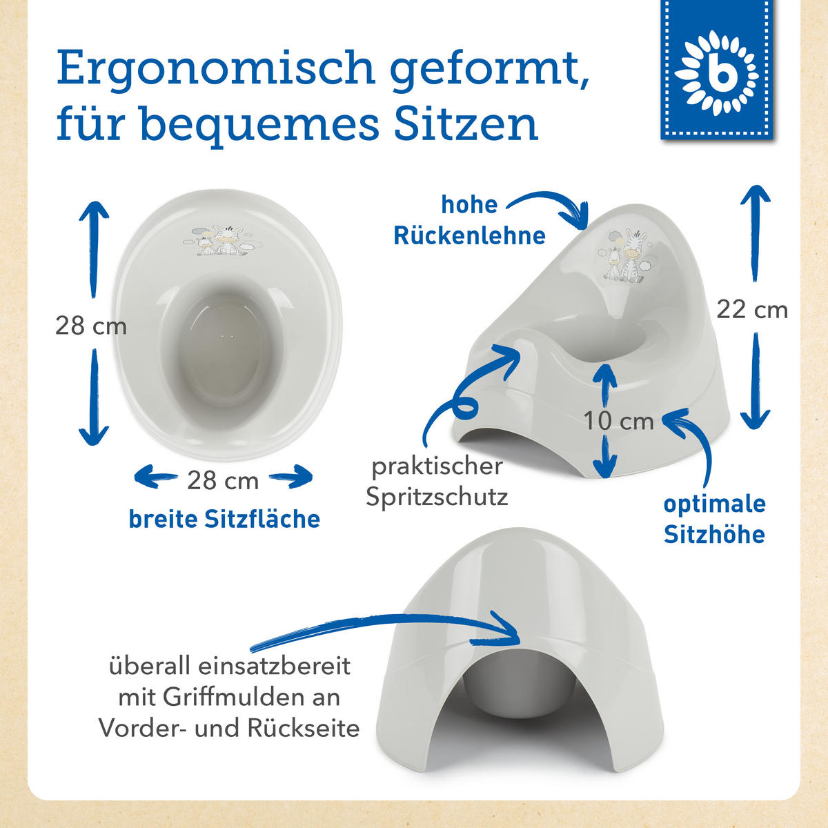TÖPFCHEN mit Musik grau - Grau, Kunststoff (28/28cm) - Bieco Spielwaren
