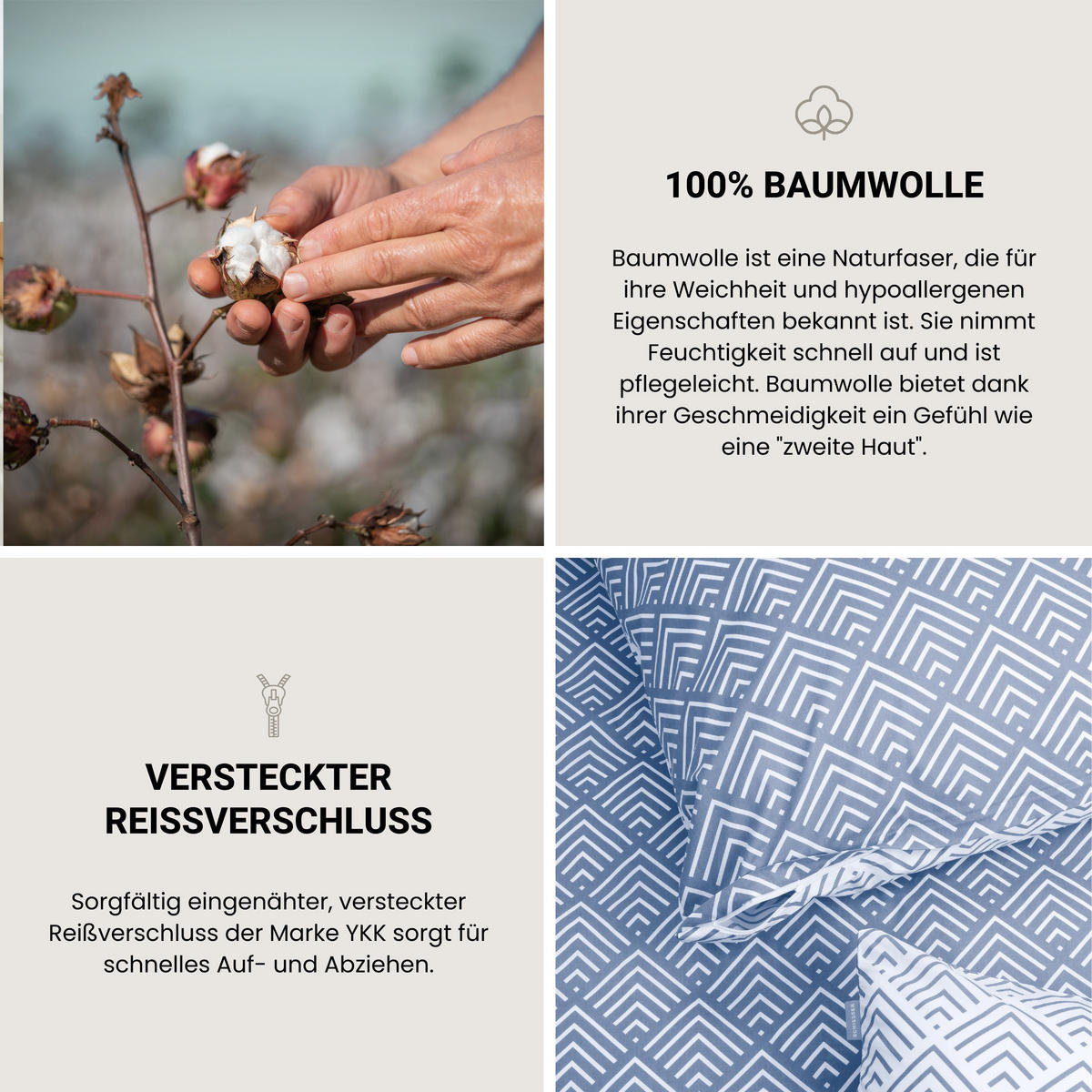 BETTWÄSCHESET Mabel - Renforcé - 2-teilig - 155 x 220 cm - Hellblau - Hellblau, Textil (155/220cm) - SCHIESSER