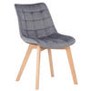 ESSZIMMERSTUHL Passat Samt, Gestell Buchenholz Natura Grau - Naturfarben/Grau, Holz/Buchenholz (46/82/61cm) - TPFLiving