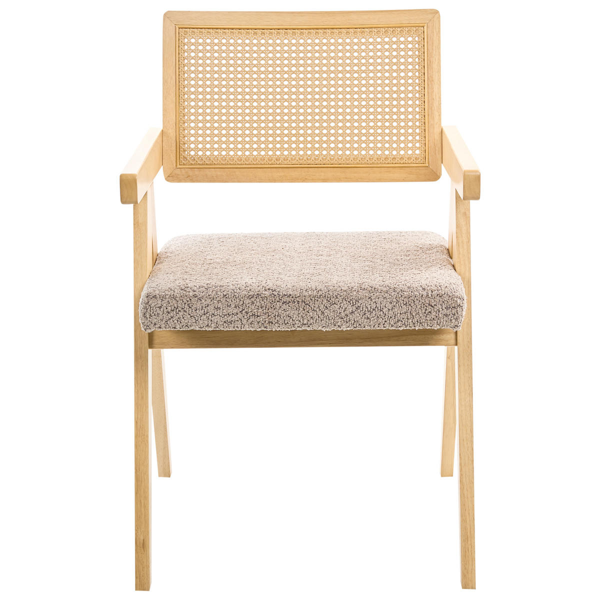 ESSZIMMERSTUHL 2er-Set Hellbraun Ava - Hellbraun/Beige, Holz (55/85/62cm) - Beliani