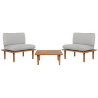 LOUNGE-SET 2-sitzer Akazienholz Hellbraun Frascati - Grau, Holz - Beliani