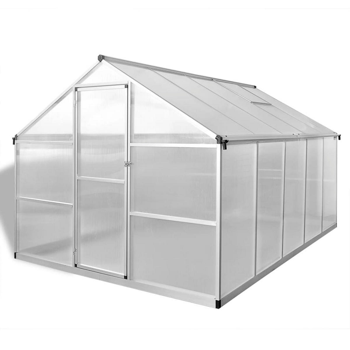 GEWÄCHSHAUS mit Fundament Verstärkt Aluminium 7,55 m² - Transparent, Kunststoff (2.5/195/302cm)