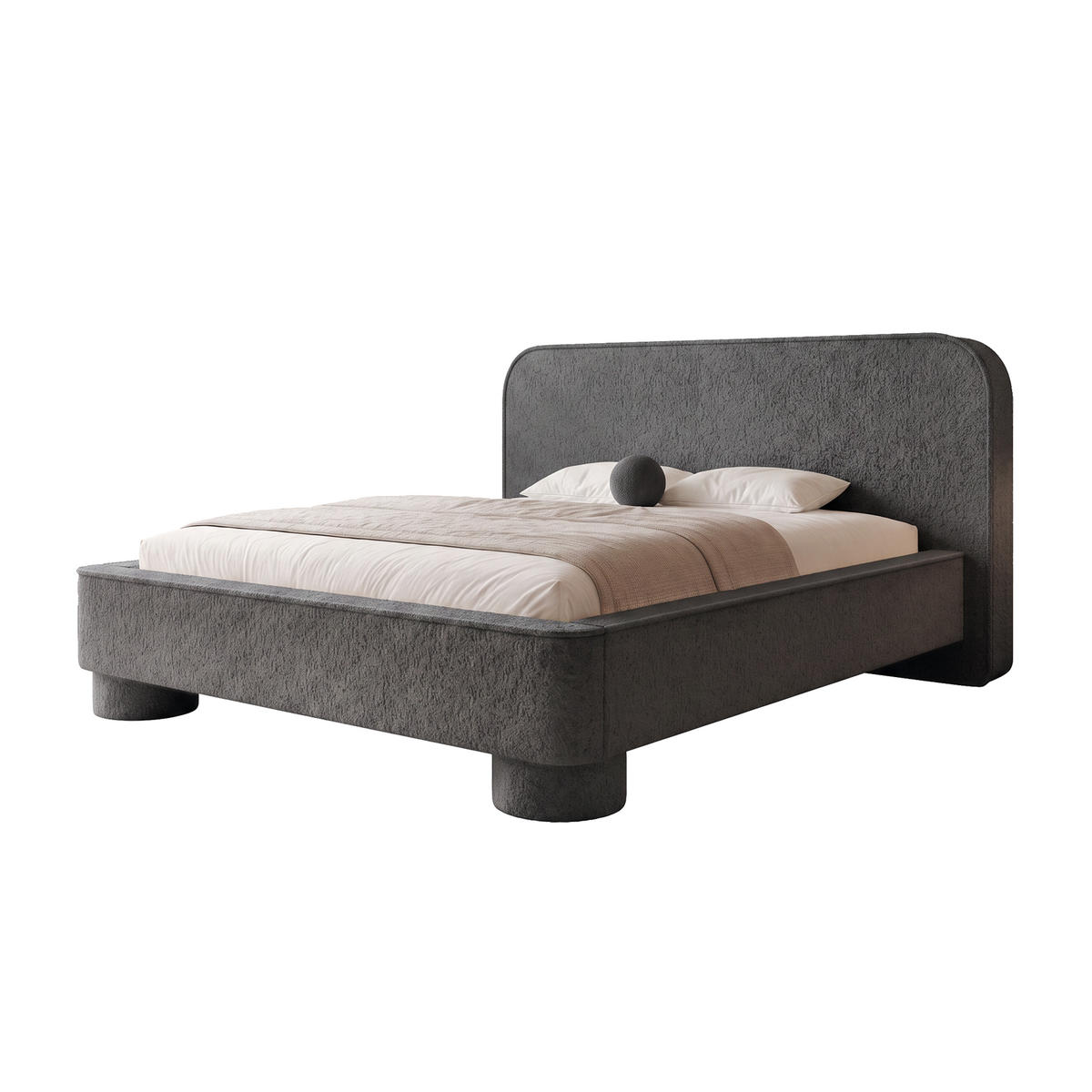 POLSTERBETT SALNUK 120x200 cm, Anthrazit - Anthrazit, Textil (200/120cm) - Fedve