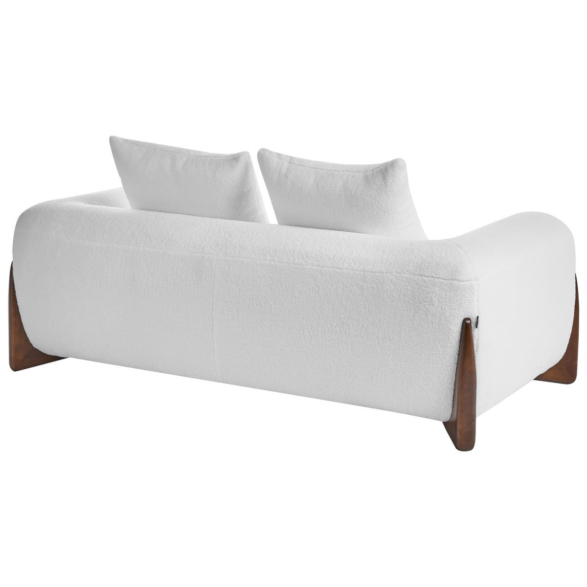 POHOVKA 2-místná Bouclé Bílá Vinliden - tmavě hnědá, textil (180/62/87cm) - Beliani