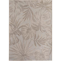 TEPPICH Outdoor Flachgewebe Tropenmuster Polypropylen Terrasse Beige Rechteckig 280x370 - Beige, Textil (280/370cm) - KADIMA DESIGN