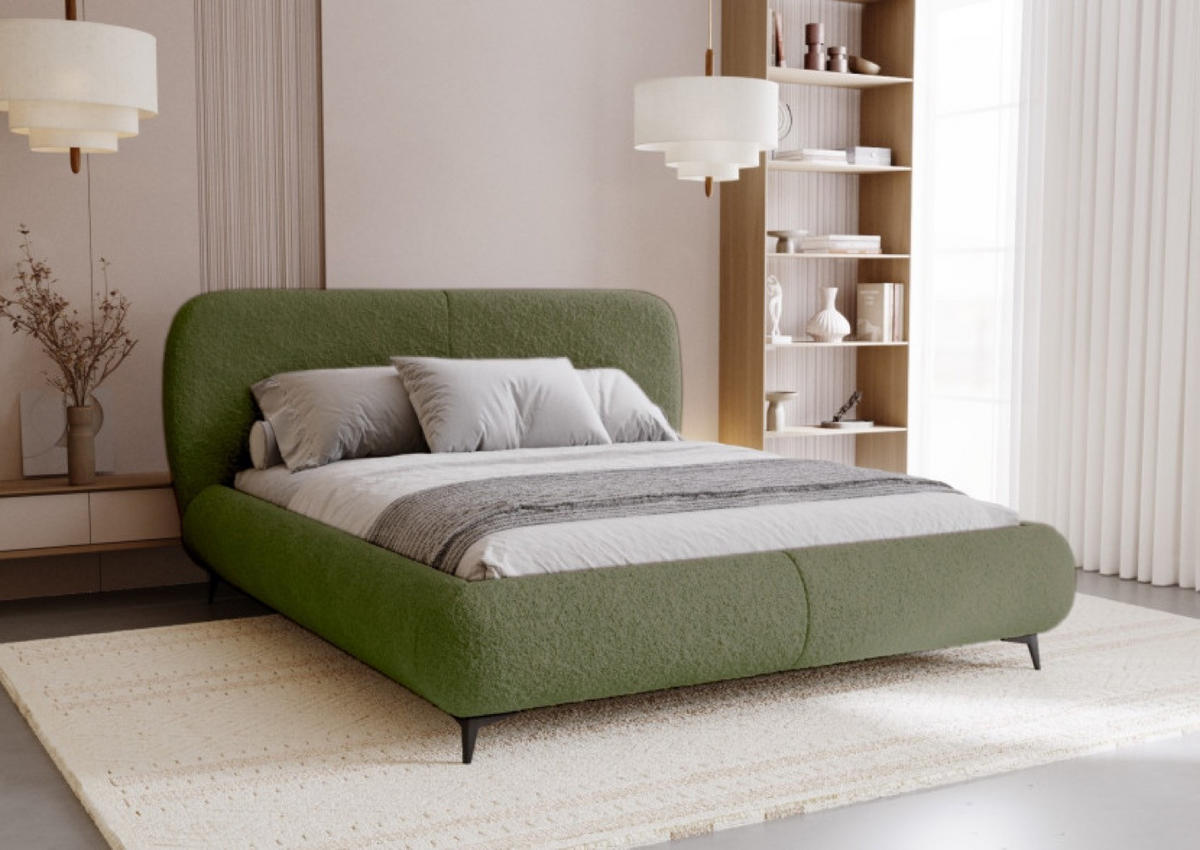 BETT Grün ELLE Gepolstert 180x200 cm - Schwarz/Grün, Kunststoff/Textil (180/200cm) - Sepro Meble