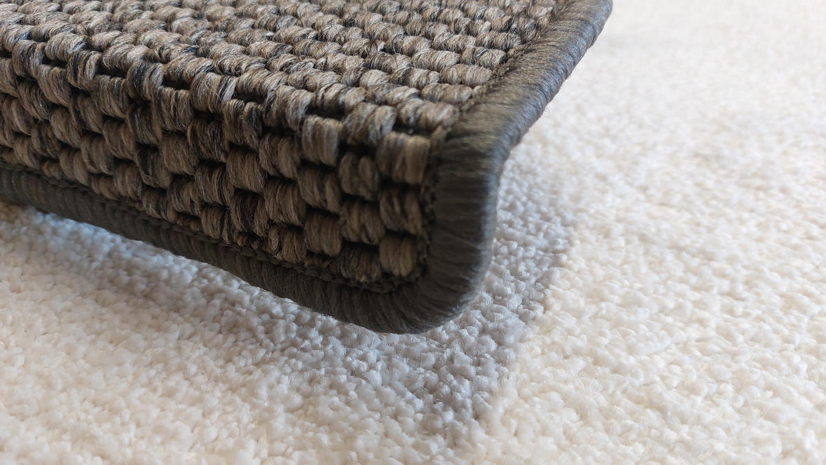 STUFENMATTE Set. 15 Stück "Florenz" Sisal Optik Flachgewebe Grau 24 x 65 cm - Grau, Textil (24/65/4cm) - oKu-Tex