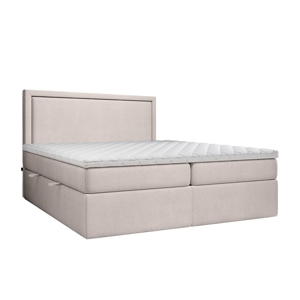 BOXBETT Jodan 120/200 cm Beige im Megan Stoff - Beige/Schwarz, Holz/Holzwerkstoff (120/200cm) - AltaBeds