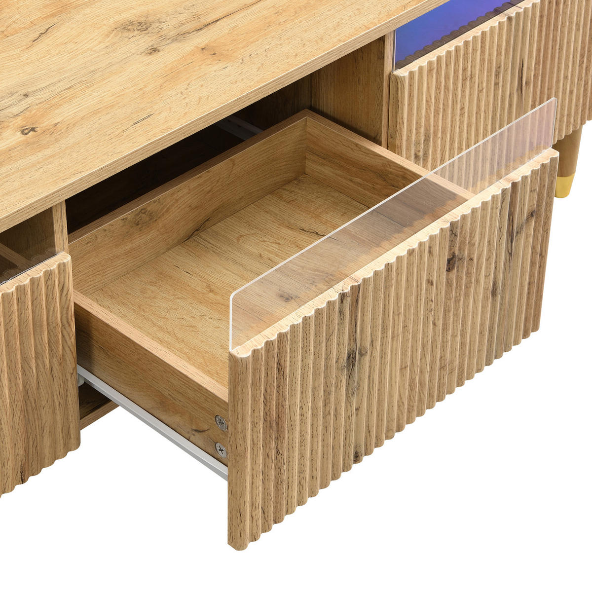TV-LOWBOARD 178/35/45 cm mit 4 Schubladen und Kabeldurchlass - Naturfarben, Holzwerkstoff (178/45/35cm) - BEAOK