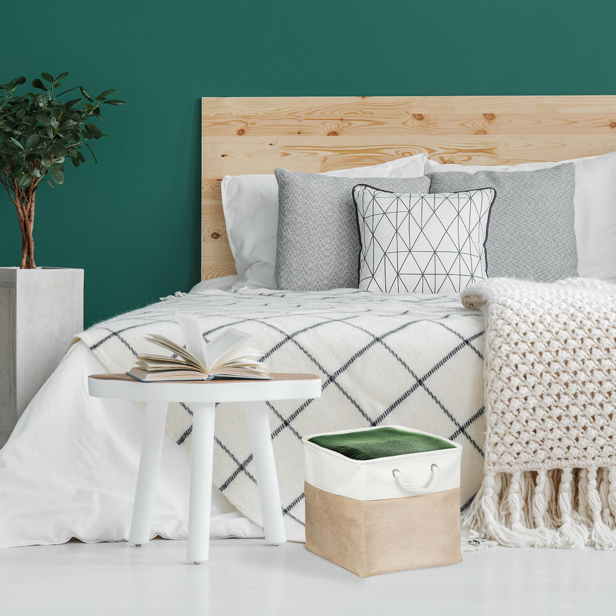 4xAUFBEWAHRUNGSKORB - Multicolor, Textil/Metall (30/30/30cm) - Relaxdays