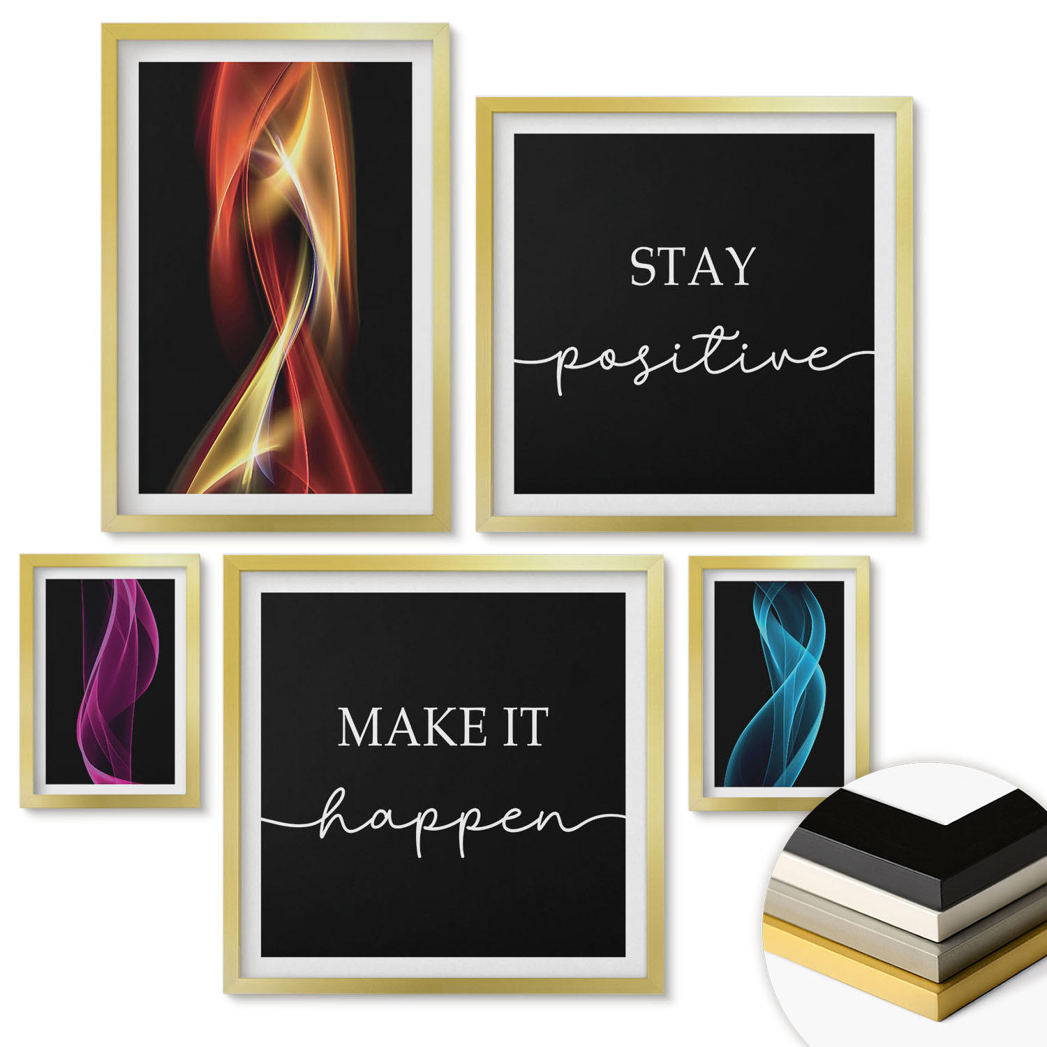 ArtPrintCave Wandbilder Gold 40x60 cm