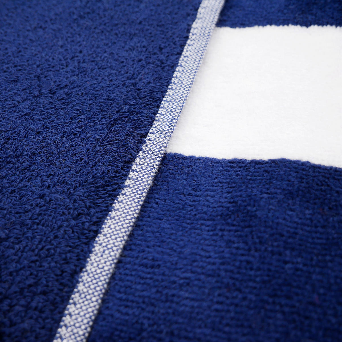 STRANDTUCH Frottee Samt Jacquard Blau 100x175 470g/m² - Bahia Blau Marine - Blau, Textil (100/175cm) - LE COMPTOIR DE LA PLAGE