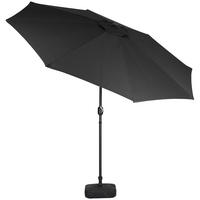 SONNENCHIRM aus Polyester Metall und befüllbarer Kunststoff-Sockel 360° drehbar neigbar 60° 3 x 2.4m Ø44,5 × 28 cm - Schwarz, Metall (300/240cm) - Livingandhome