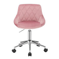 BÜROSTUHL höhenverstellbar drehbar Samt Pink - Pink, Metall (37.5/77/31.5cm) - Meubliv