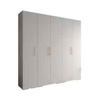 DREHTÜRENSCHRANK 236.7/250/47 5-türig - Goldfarben/Weiß, Holz/Metall (250/236.7/47cm) - Abiks Möbel